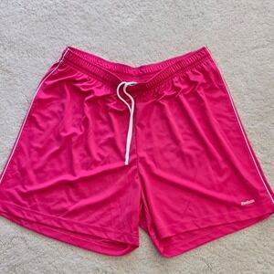 Reebok Women's Size L Pink Athletic Shorts Drawstring Elastic Waist Gym Workout